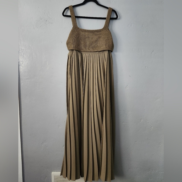 Anthropologie Mare Mare Pleated Maxi Twofer Dress Medium - Picture 2 of 11